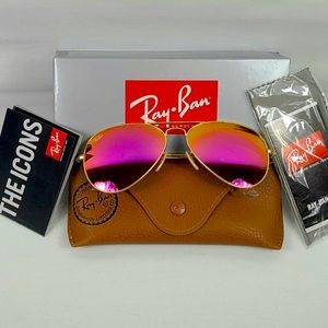 Sold‼️ Ray Ban Aviators Hot Pink Flash RB3025 58mm
